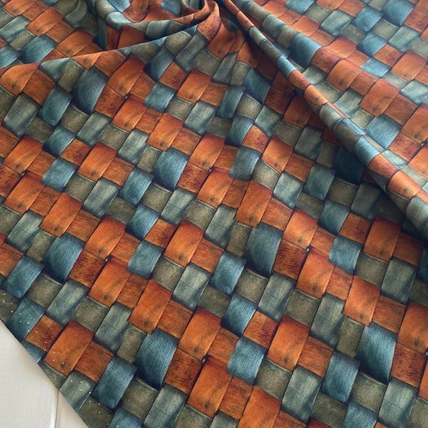 ПРЕДЗАКАЗ, ПЛЕТЕНКА ЦВЕТНАЯ ЛОЗА ИМИТАЦИЯ ФАКТУР 100% хлопок Handmade Fabrics 1