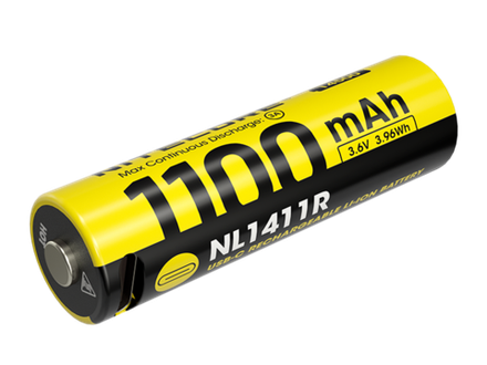 Аккумулятор защищенный Nitecore NL1411R 14500, 1100мАч, 3.6В (3.96 Втч/3 А), USB-C
