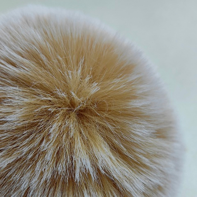 Помпон из искусственного меха "Мелированный бехевый" d=9 см