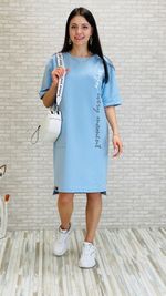 Платье МЛ-6005(голубая пудра)