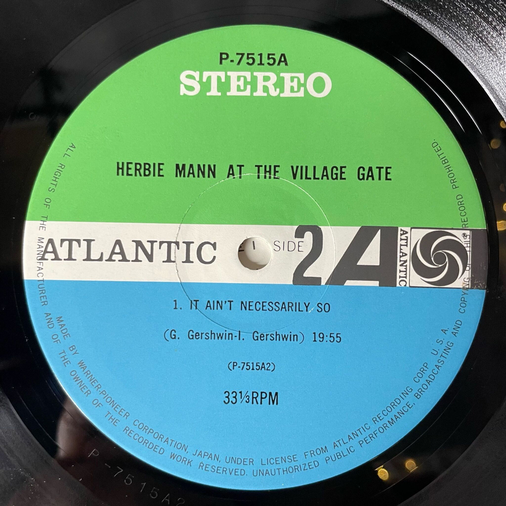 Винтажная виниловая пластинка LP Herbie Mann At The Village Gate (Japan 1976) (No Obi) Summertime