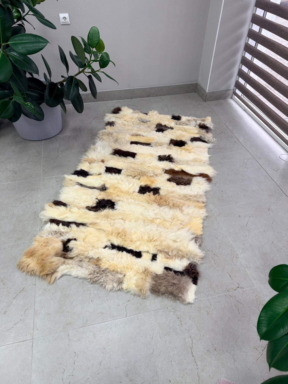 Покрывало меховое ковер из шкуры овчины