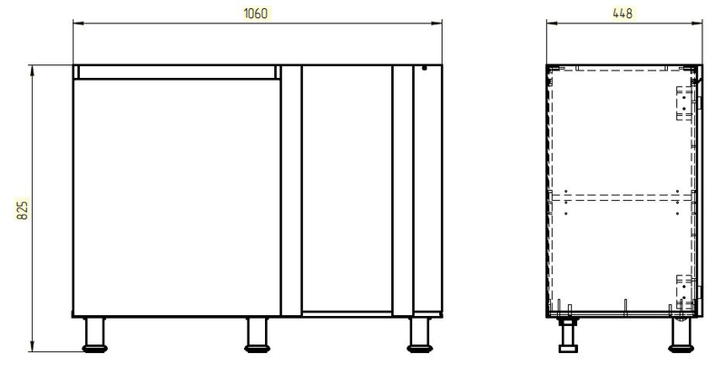 Кухонный модуль 106х45х83, Севилья, напольный, угловой №12, белый, Dipriz