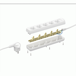 Удлинитель электрический ЭРА U-5e-5m-3x1,5 с заземлением 5 розеток 5м ПВС 3x1,5мм2 16А | Бытовые удлинители