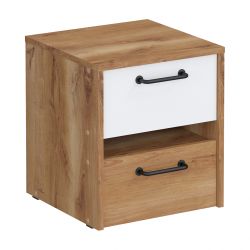 Тумба прикроватная 400 2 ящика Сеул (дуб кельтик/белый), МФ 1+1