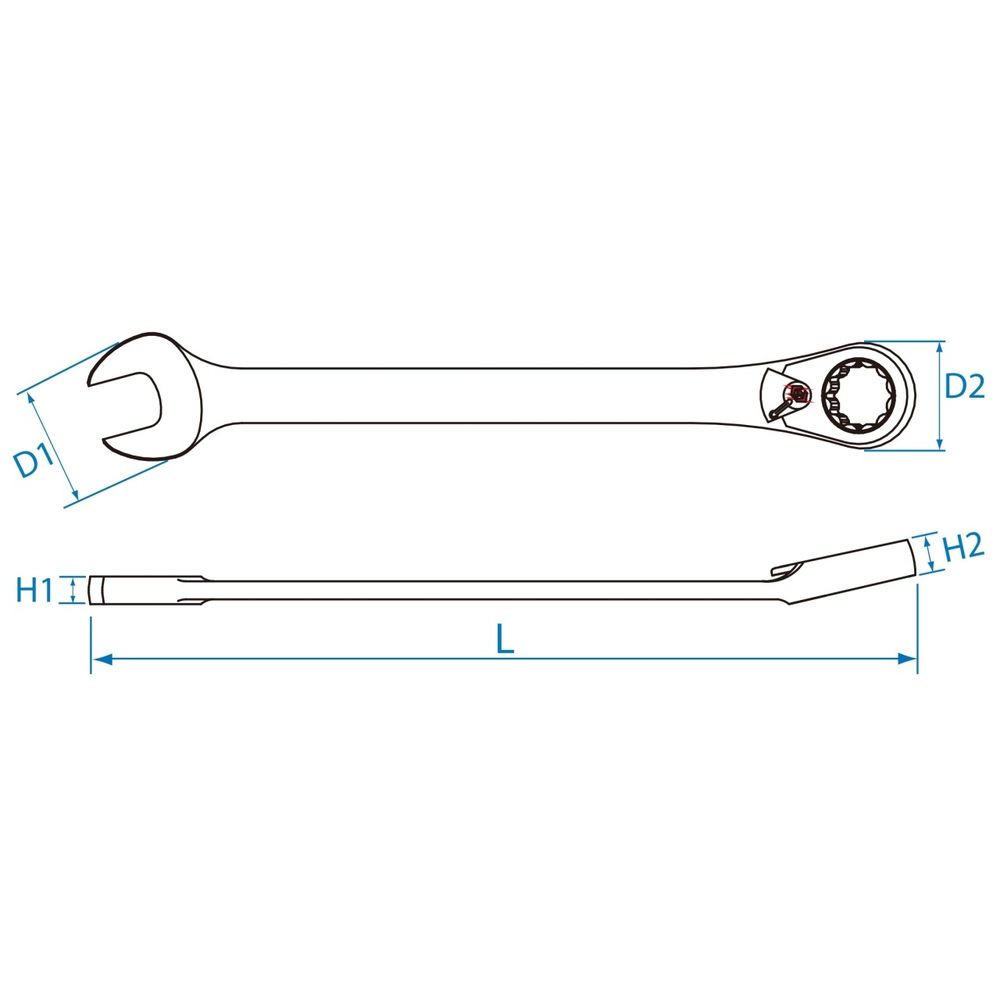 KING TONY (373A07M) Ключ трещоточный комбинированный с реверсом 7 мм