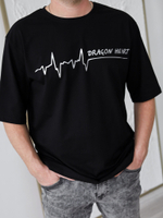 Футболка овер "Dragon heart" unisex, черная