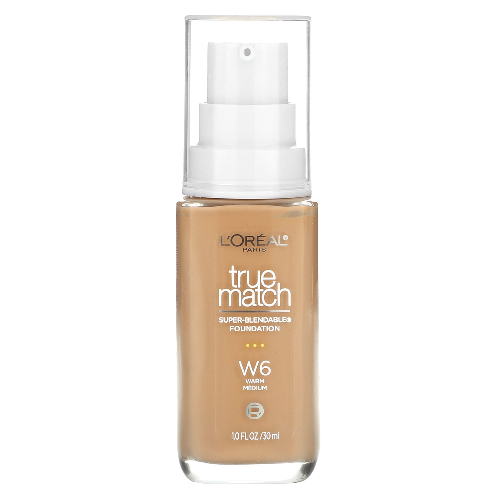 L'Oréal, True Match, супер-смешиваемая тональная основа, W6, теплая среда, 30 мл (1 жидк. унц.)