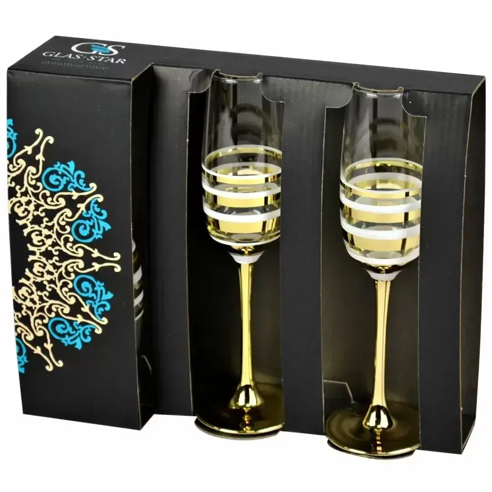 Набор 3 бокалов, 175 мл Line Gold+краска