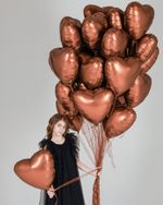 Шар (19''/48 см) Сердце, Терракота, Бохо, 1 шт.