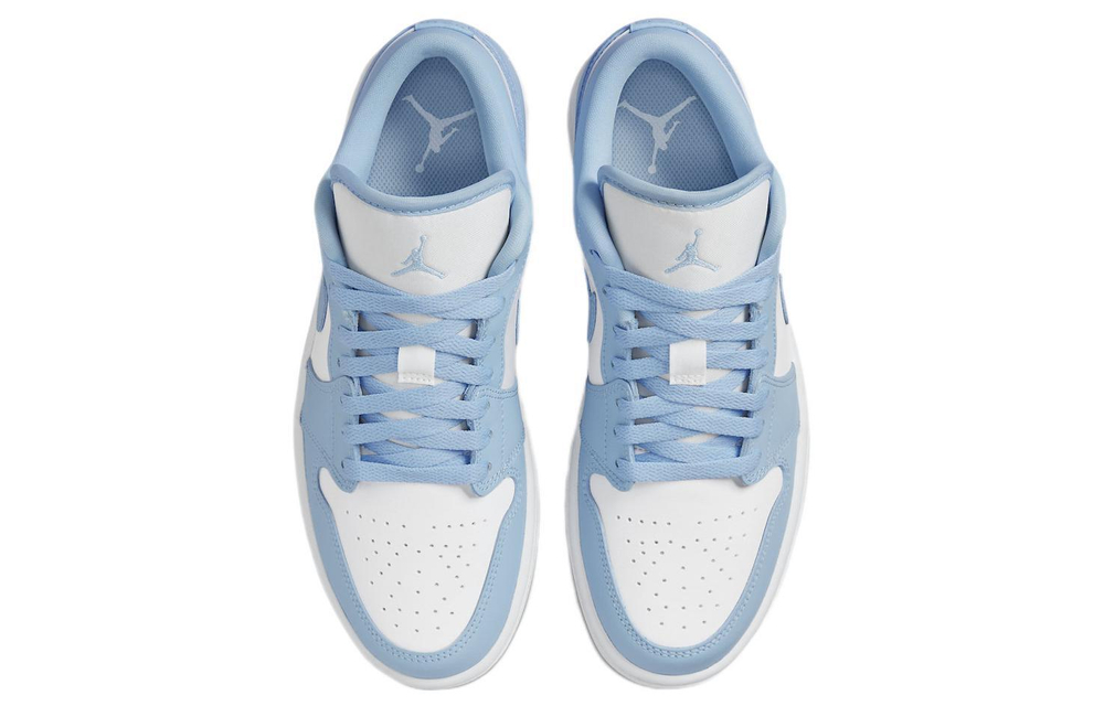 Jordan Air Jordan 1 low "aluminum" leather non-slip wear-resistant lightweight low-cut retro basketball shoes women's North Carolina blue