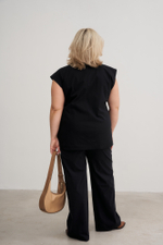 Черная хлопковая блуза Тамбовчанка