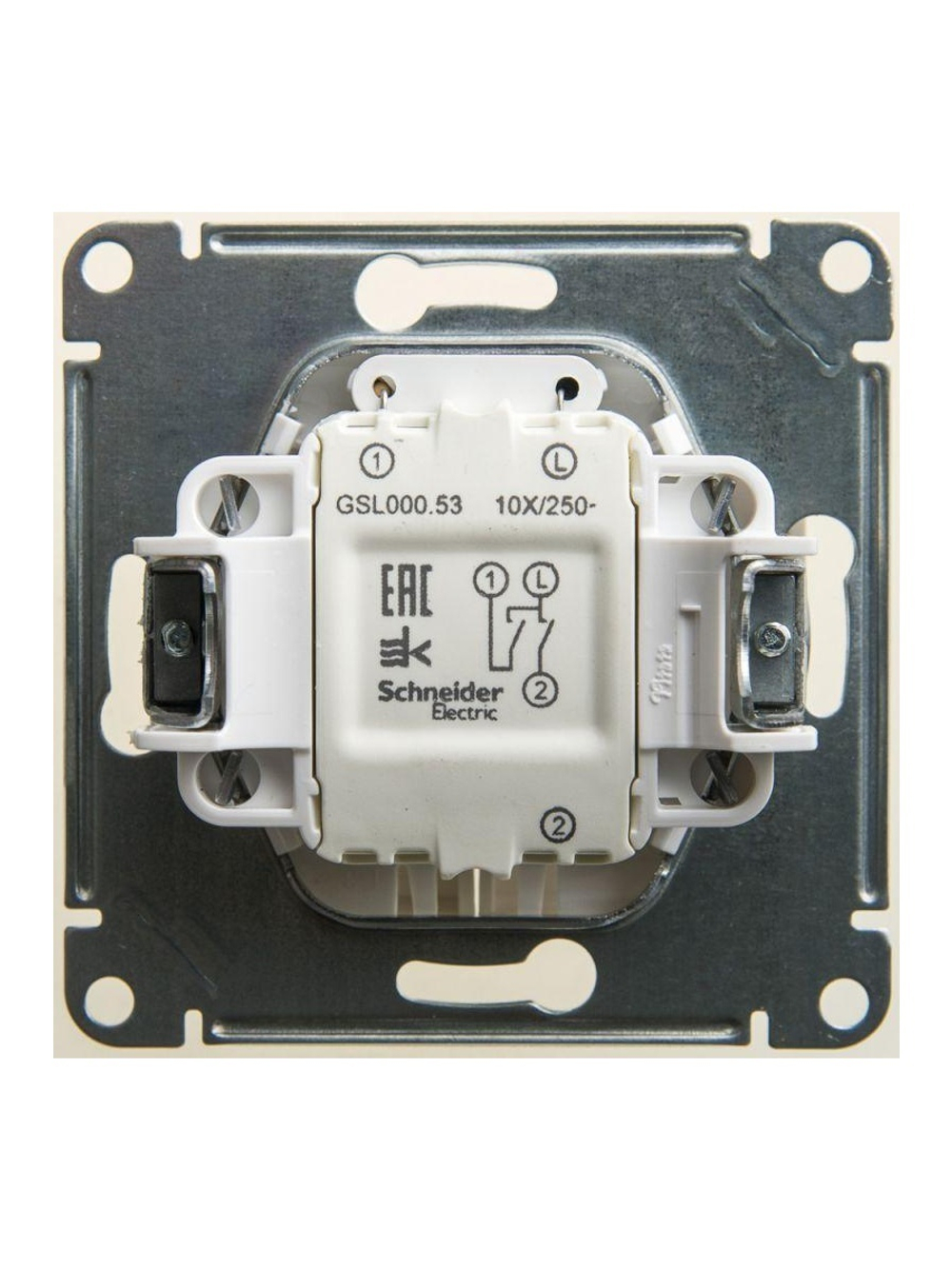 Выключатель 2-кл. СП Glossa 10А IP20 (сх. 5а) 10AX с подсветкой механизм перламутр. SE GSL000653