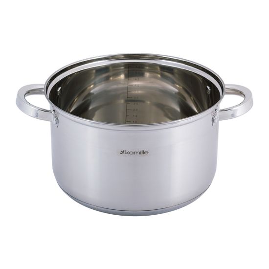 Кастрюля 6,5 л. с сеткой для фритюра Kamille KM-5625S из нержавеющей стали