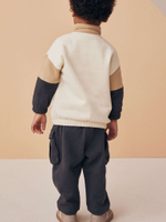 Толстовка на молнии и брюки карго в комплекте для мальчика Next N96-331, Серый, Бежевый