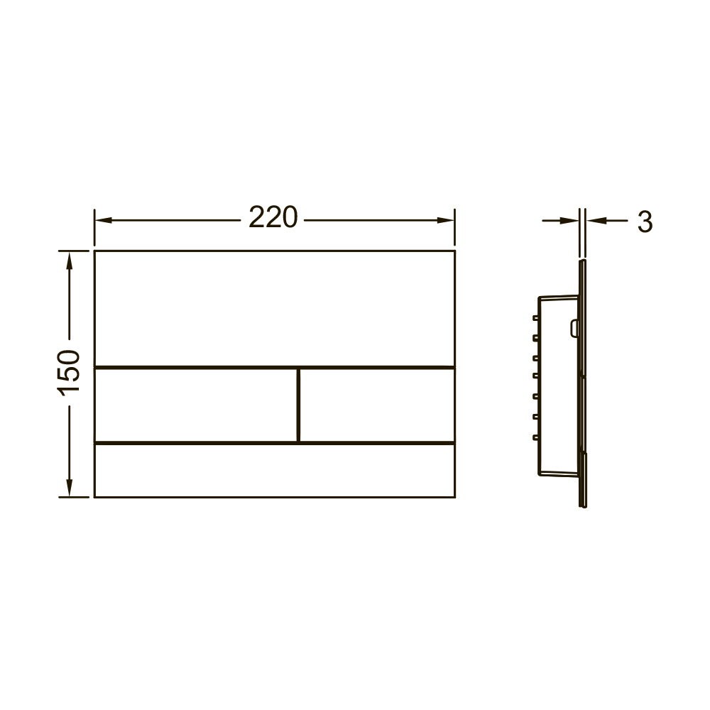 Металлическая панель смыва для унитаза TECEsquare II, нержавеющая сталь сатин 9240830
