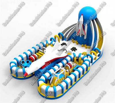 Коммерческий надувной батут "Ракета" 20*10*7 м