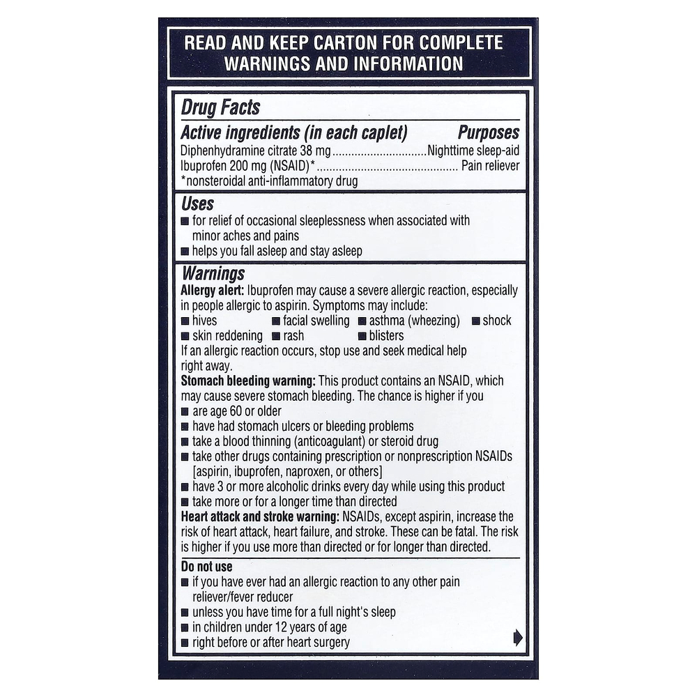 Advil, PM, ибупрофен, 200 мг, 120 капсул, покрытых оболочкой