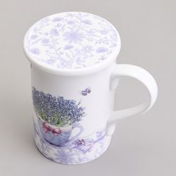 КРУЖКА ЗАВАРОЧНАЯ С МЕТАЛЛ. СИТОМ И ФАРФОР. КРЫШКОЙ 320 МЛ