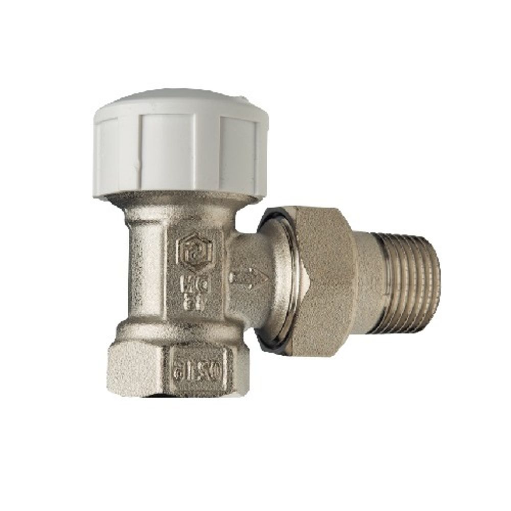 Клапан термостатический угловой STOUT - 3/4&quot; (НГ/ВР, PN10, Tmax 120°С)