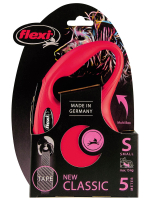 Поводок-рулетка Flexi New Classic S. Лента 5 м. для собак до 15 кг. Красный
