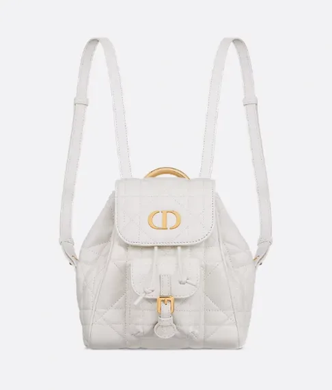 Рюкзак Dior Caro белый, модель среднего формата