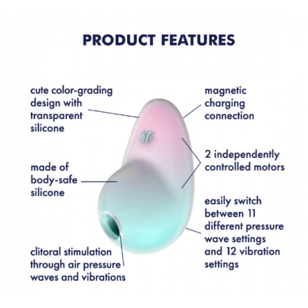 Клиторальный стимулятор Satisfyer Pixie Dust (воздушная стимуляция + вибрация) мятно-розовый