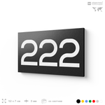 Номер на дверь 222, табличка на дверь для офиса, квартиры, кабинета, аудитории, склада, черная 120х70 мм, Айдентика Технолоджи