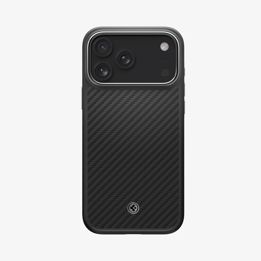 Чехол Spigen Enzo Aramid T Magsafe для iPhone 17 Pro черное серебро