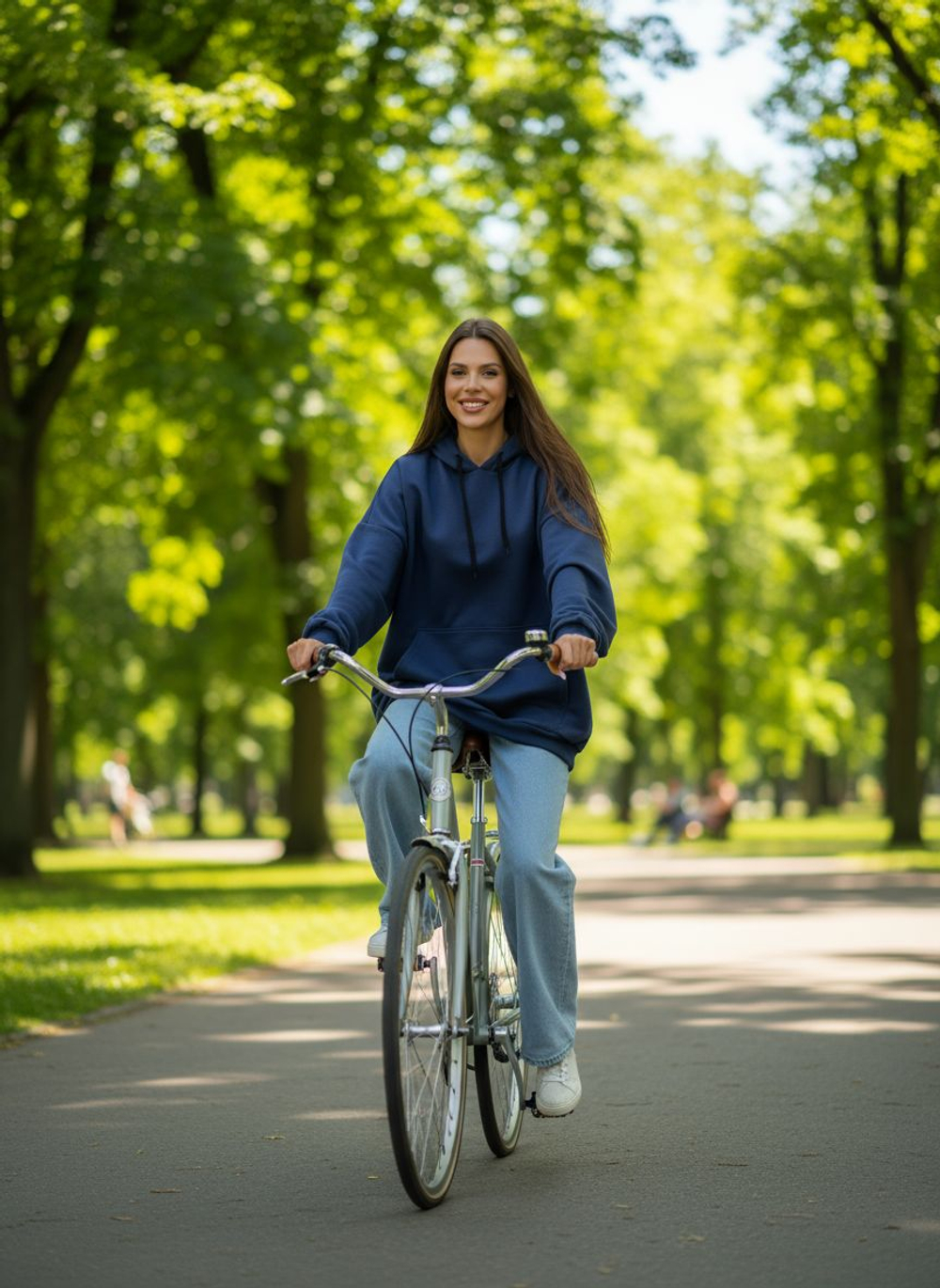 Толстовка женская худи с капюшоном оверсайз хлопок