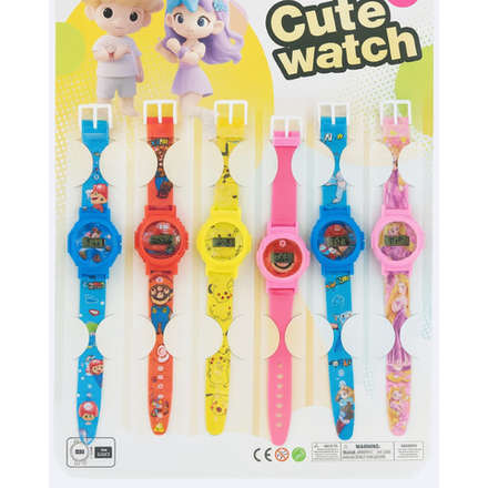 Детские часы Stitch\Barbie\Mario\Pokemon