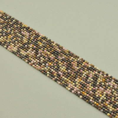 Нитка Родонит,Опал,Розовый кварц 39 см. 2,8 мм. (Без замка)