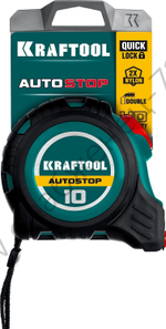KRAFTOOL AutoStop, 10 м х 25 мм, рулетка с автостопом (3412-10-25)
