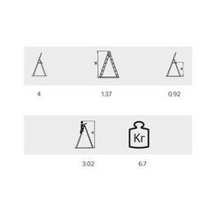 Стремянка стальная Алюмет односекционная 4 ступени (804)
