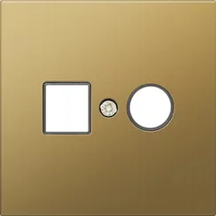 Donel R98 METAL матовое золото накладка для розеток RJ45+SAT, 2-я, серия DA