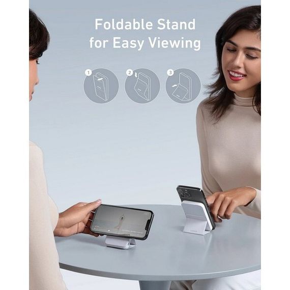 Внешний аккумулятор с магнитной беспроводной зарядкой Anker MagGo 622 5000 мАч (A1614H23) белый