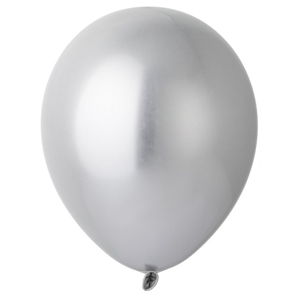 Воздушные шары Весёлая Затея, хром серебро, 50 шт. размер 5&quot; #1102-2410