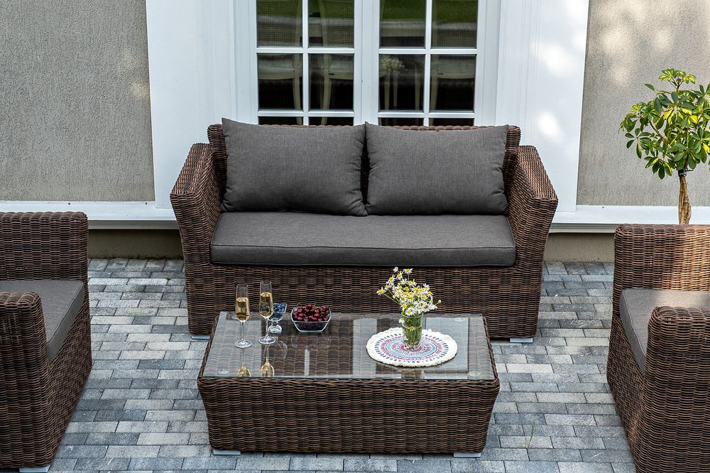 "Капучино Сингл" лаунж-зона из искусственного ротанга, цвет коричневый