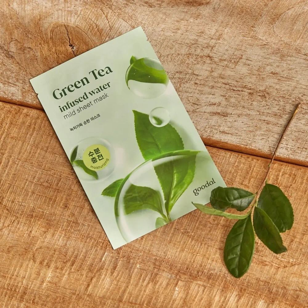 Goodal Green-tea Infused Water Mild Sheet Mask 1шт