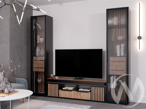 Гостиная "Аэлита" (черный/дуб вотан)