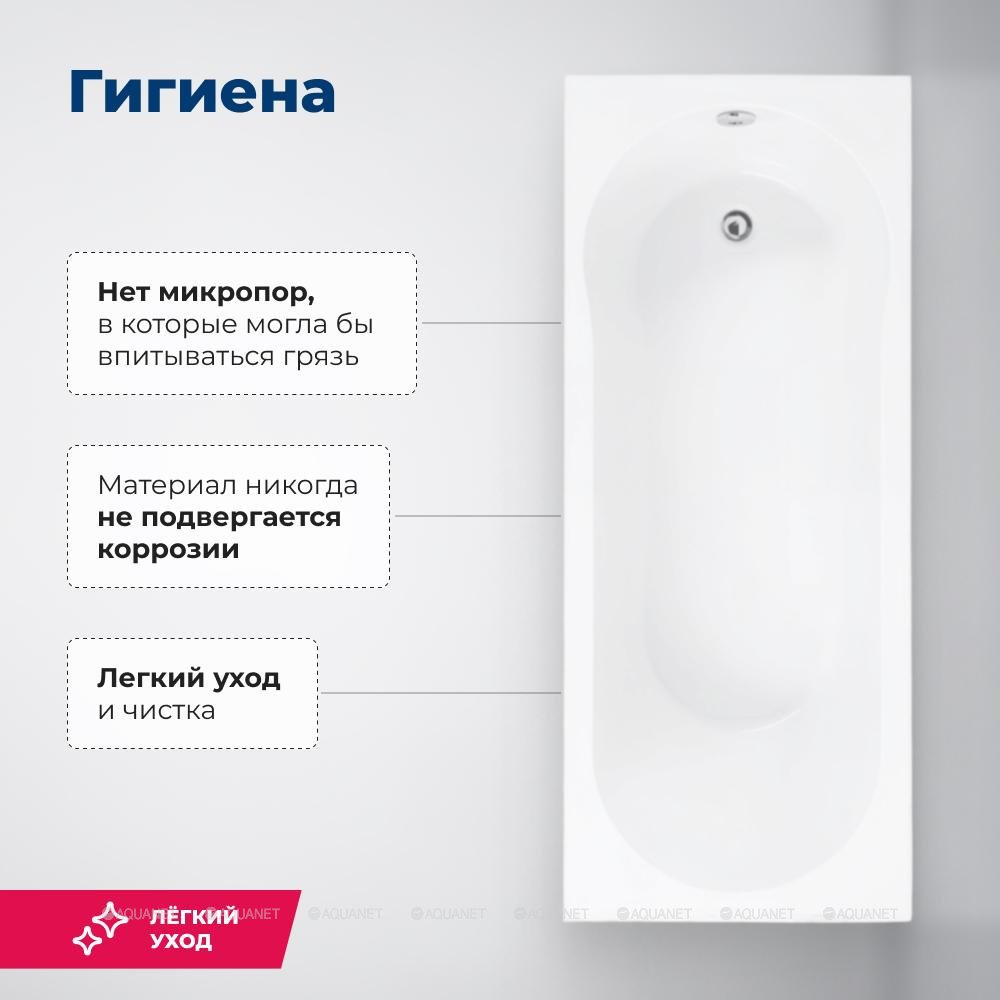 Акриловая ванна Aquanet (Акванет) Light 170x70 с каркасом