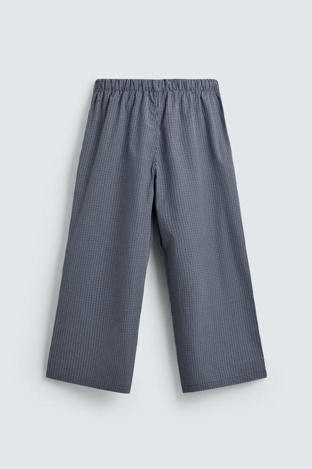 ZARA БРЮКИ RELAXED FIT В КЛЕТКУ С НАШИВКАМИ, МОРСКОЙ СИНИЙ