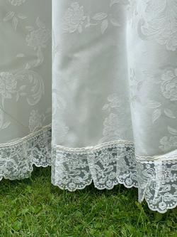 Скатерть 220 и 12 салфеток Palombella Svezia Pizzo-1 сливочные