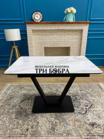 Кухонный раздвижной стол "Леон" итальянский мрамор