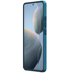 Тонкий чехол синего цвета (Peacock Blue) от Nillkin для смартфона Xiaomi Poco X6 Pro 5G и Redmi K70E, серия Super Frosted Shield