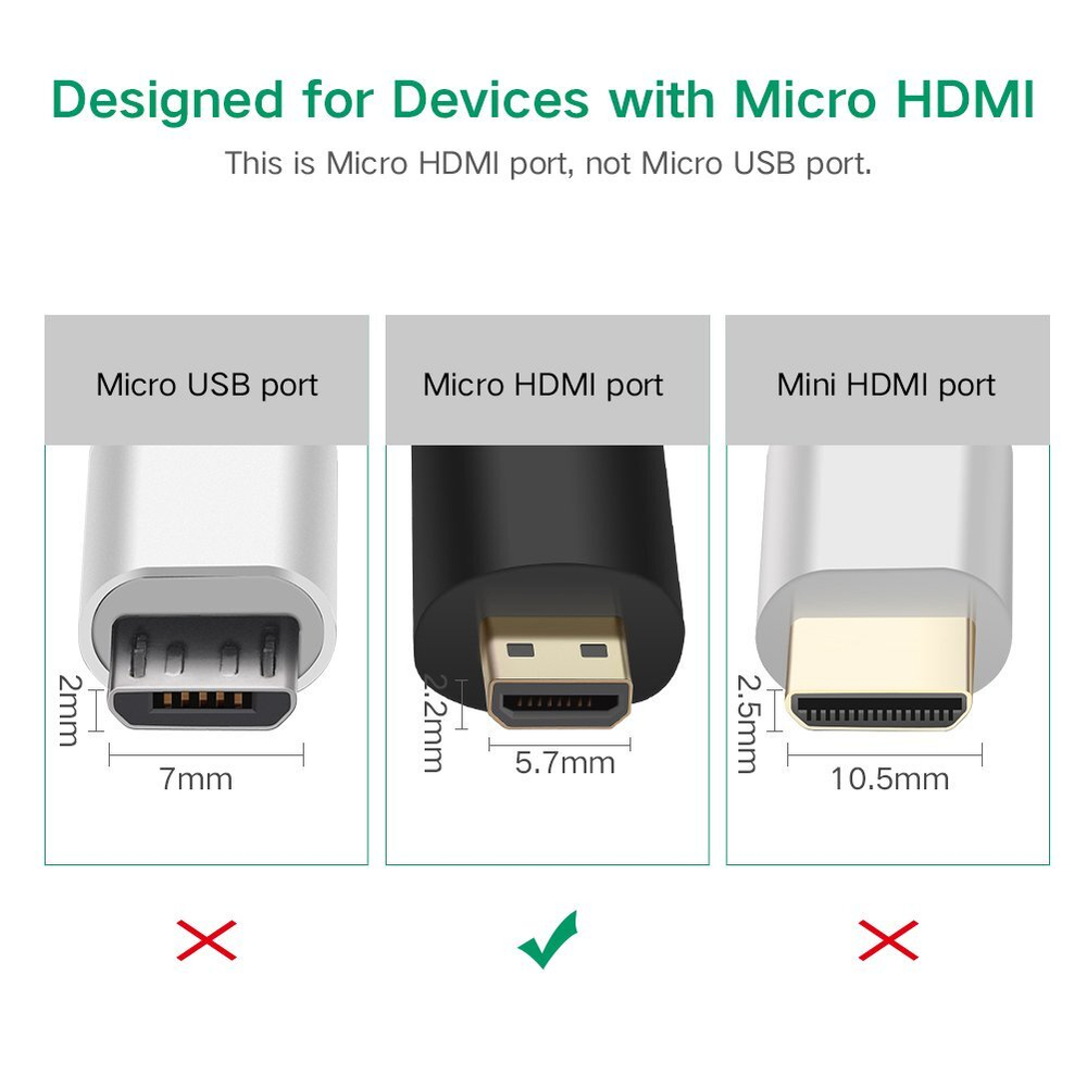 Переходник HDMI - micro HDMI UGREEN 20106