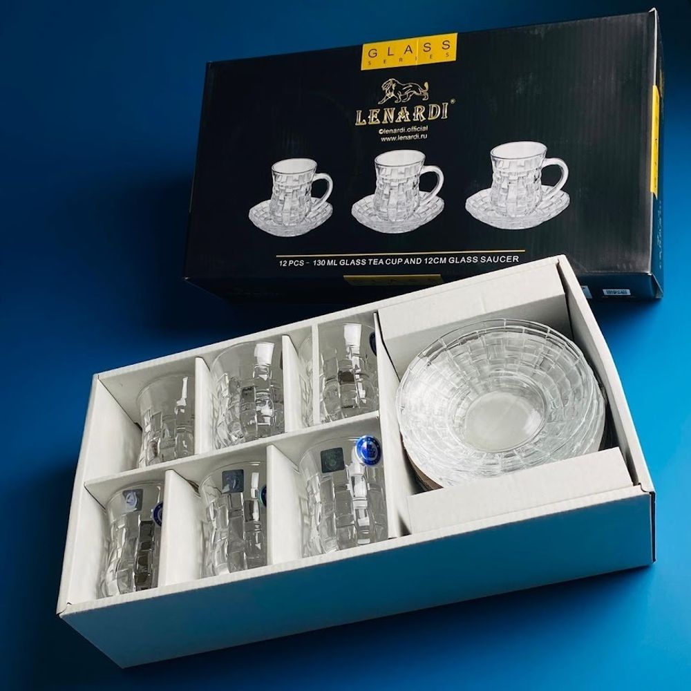 Lenardi 588-639 Чайный набор 12пр. 130мл в под.уп.(х8)Стекло