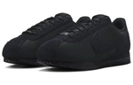 Nike Cortez PRM "Triple Black'" classic retro fabric leather shock absorption non-slip wear-resistant low-cut casual running shoes women's black