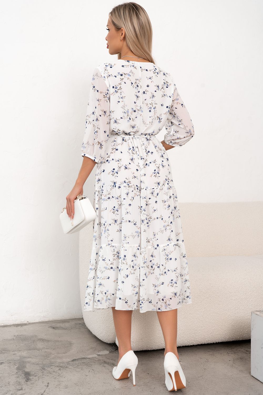 Платье Хелен (белый/синий принт)-52р-р Р11-2075/11 Nikol