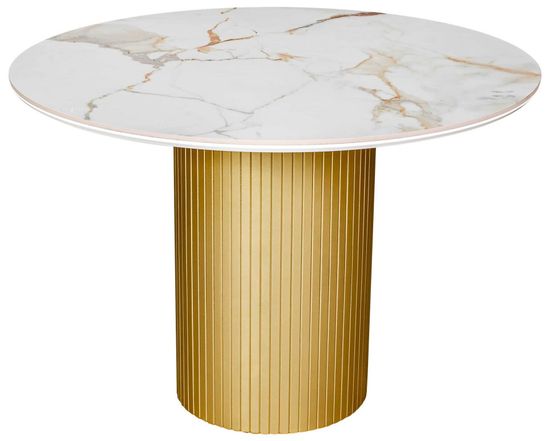 Стол DUBAI 120 Calacata gold gloss / gold slats